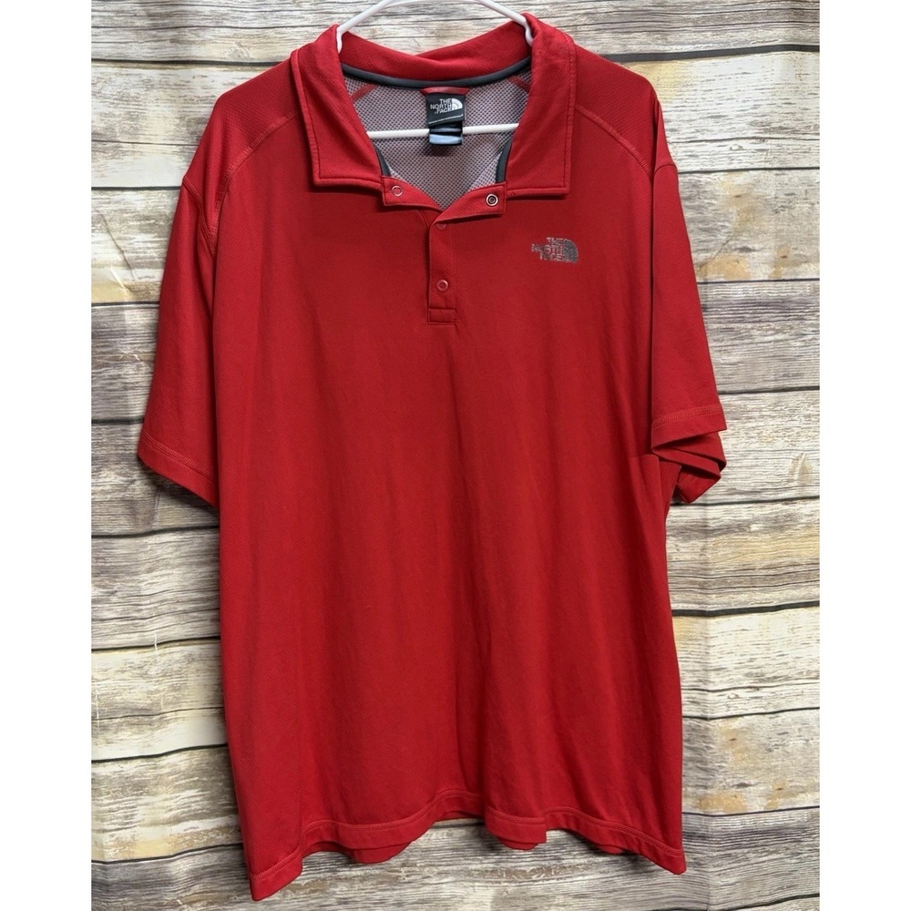 THE NORTH FACE GOLF POLO SHIRT Short Sleeve RED Men's XXL Nice!